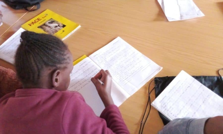 Vulpro students using the Vulture Pace Booklet