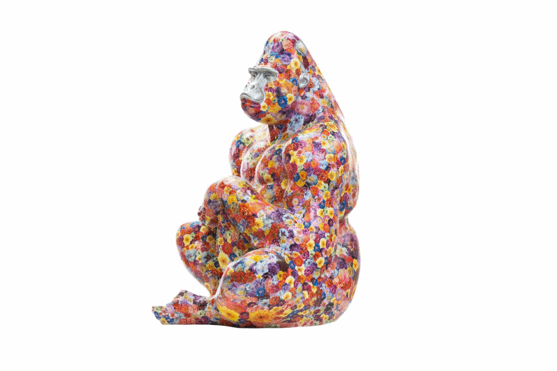 Rankin - Flowerilla- Artist Sculpture - Tusk Gorilla Trail in Covent Garden 2023